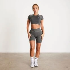 Vanquish Elevate Seamless Dark Olive Cap Sleeve Cropped T Shirt 11 Vanquish Elevate Seamless Dark Olive Cap Sleeve Cropped T Shirt -Vanquish Fitness ZvFWUHFv