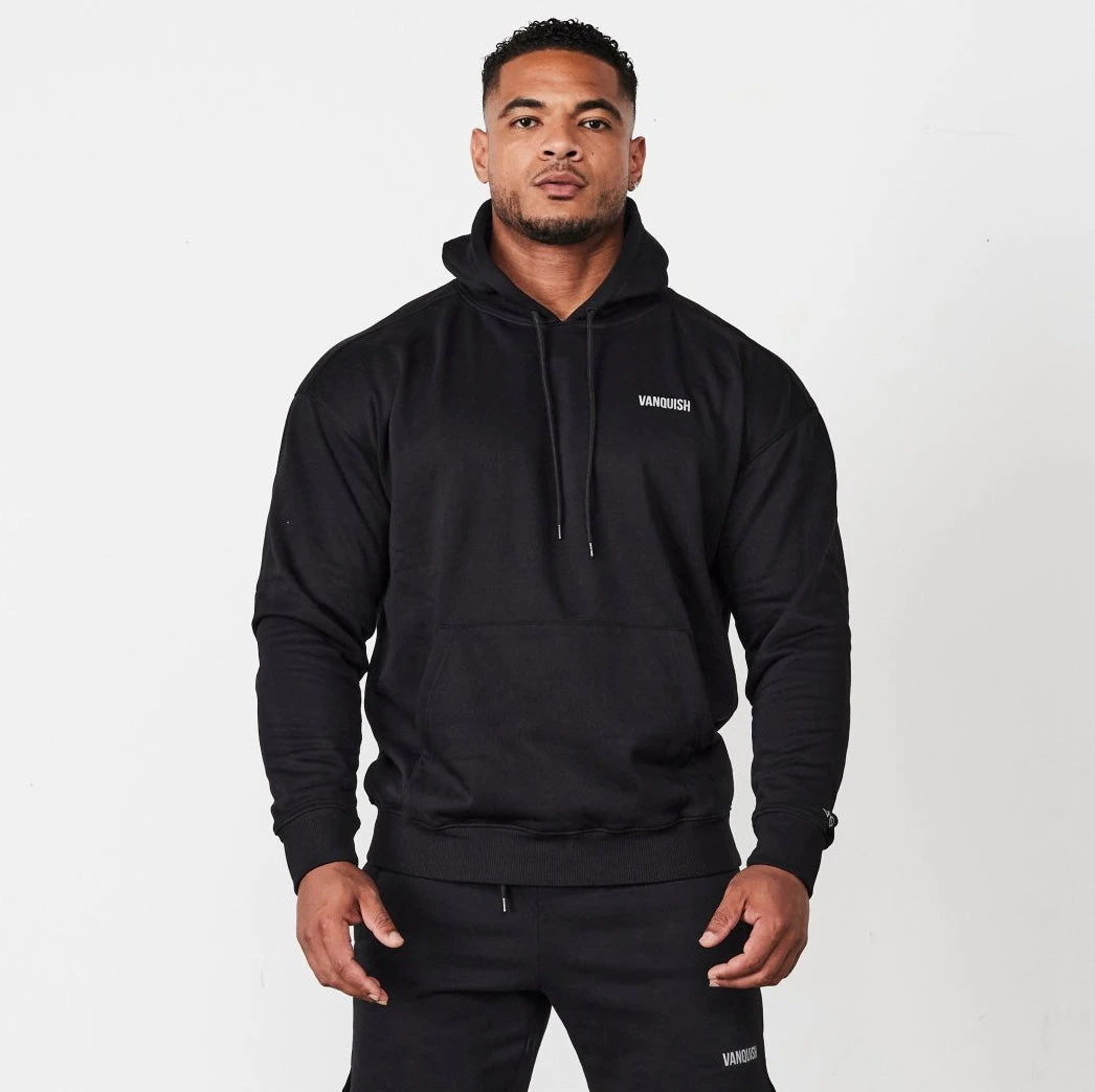 Vanquish Essential Black Oversized Pullover Hoodie 3 Vanquish Essential Black Oversized Pullover Hoodie