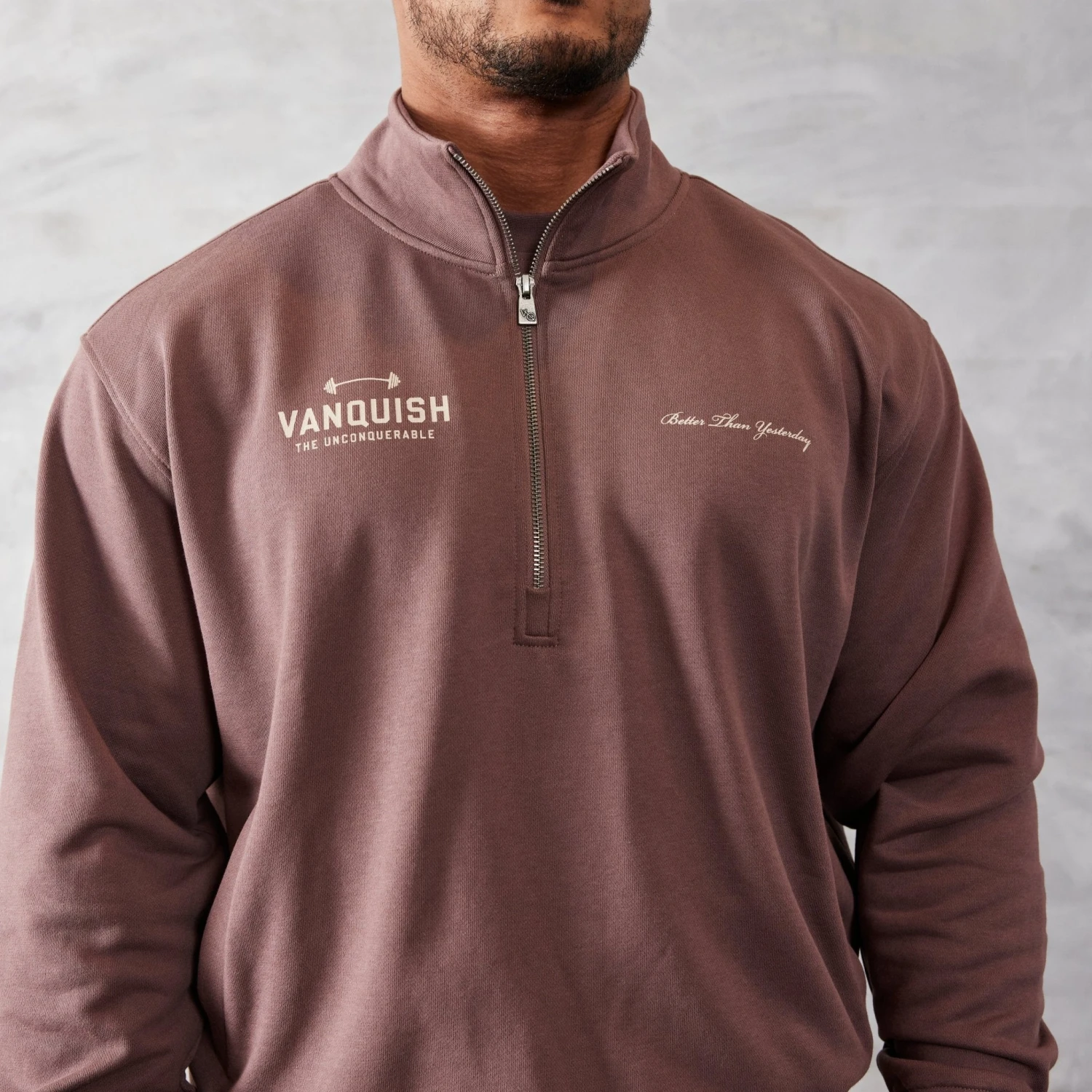 Vanquish Brown Unconquerable Quarter Zip Sweater 4 Vanquish Brown Unconquerable Quarter Zip Sweater - Image 2