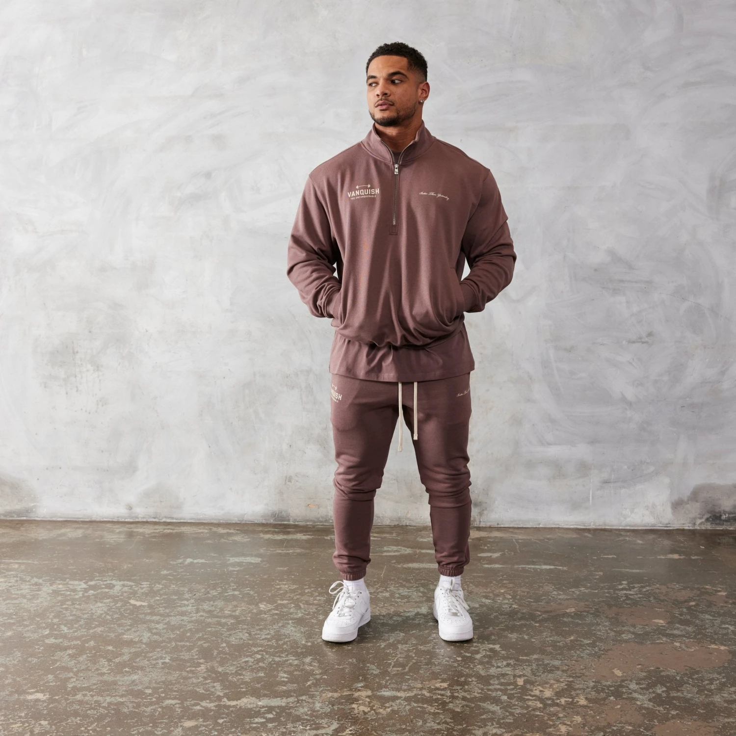 Vanquish Brown Unconquerable Quarter Zip Sweater 3 Vanquish Brown Unconquerable Quarter Zip Sweater