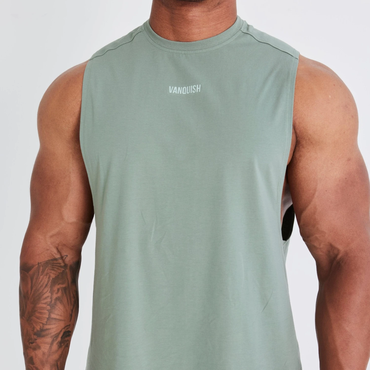 Vanquish Essential Green Oversized Sleeveless T Shirt 3 Vanquish Essential Green Oversized Sleeveless T Shirt