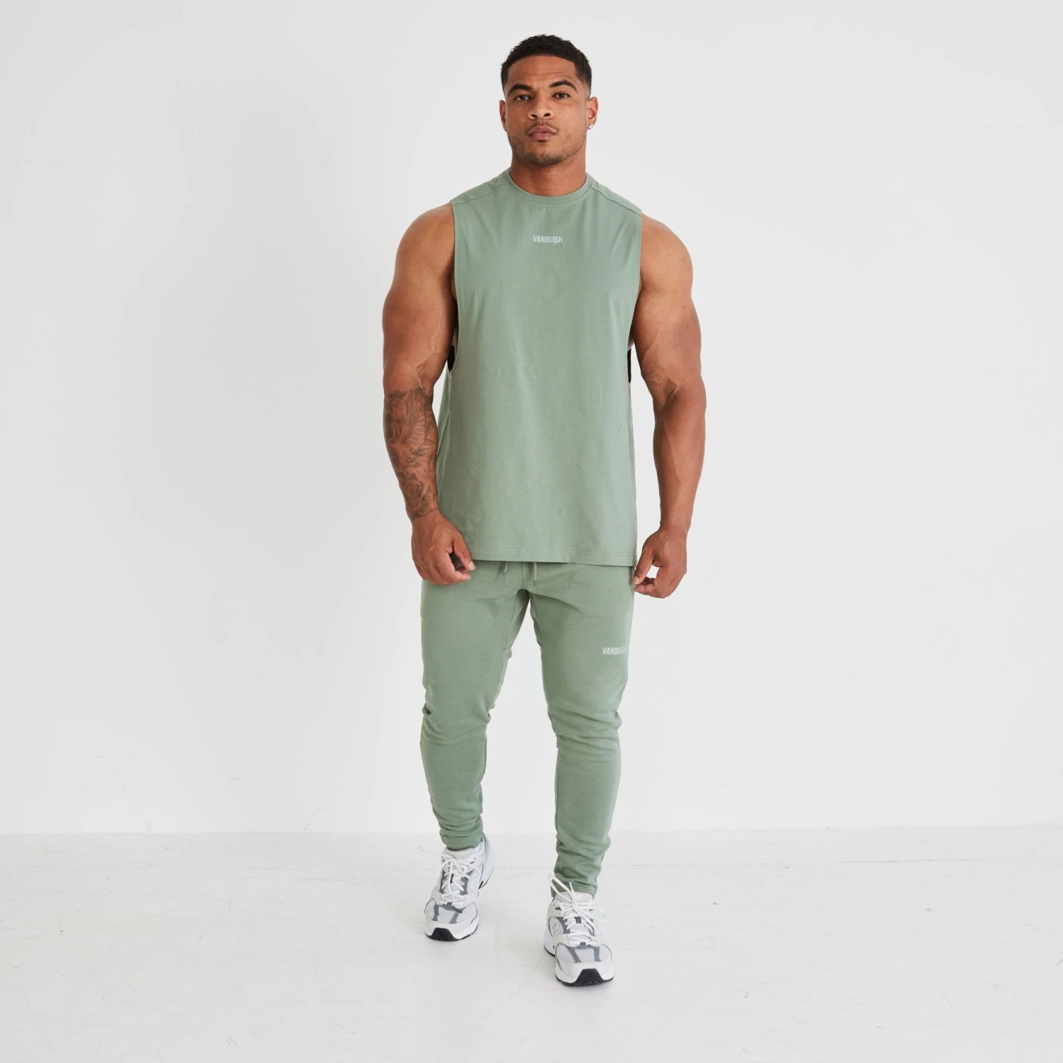 Vanquish Essential Green Oversized Sleeveless T Shirt 4 Vanquish Essential Green Oversized Sleeveless T Shirt - Image 2