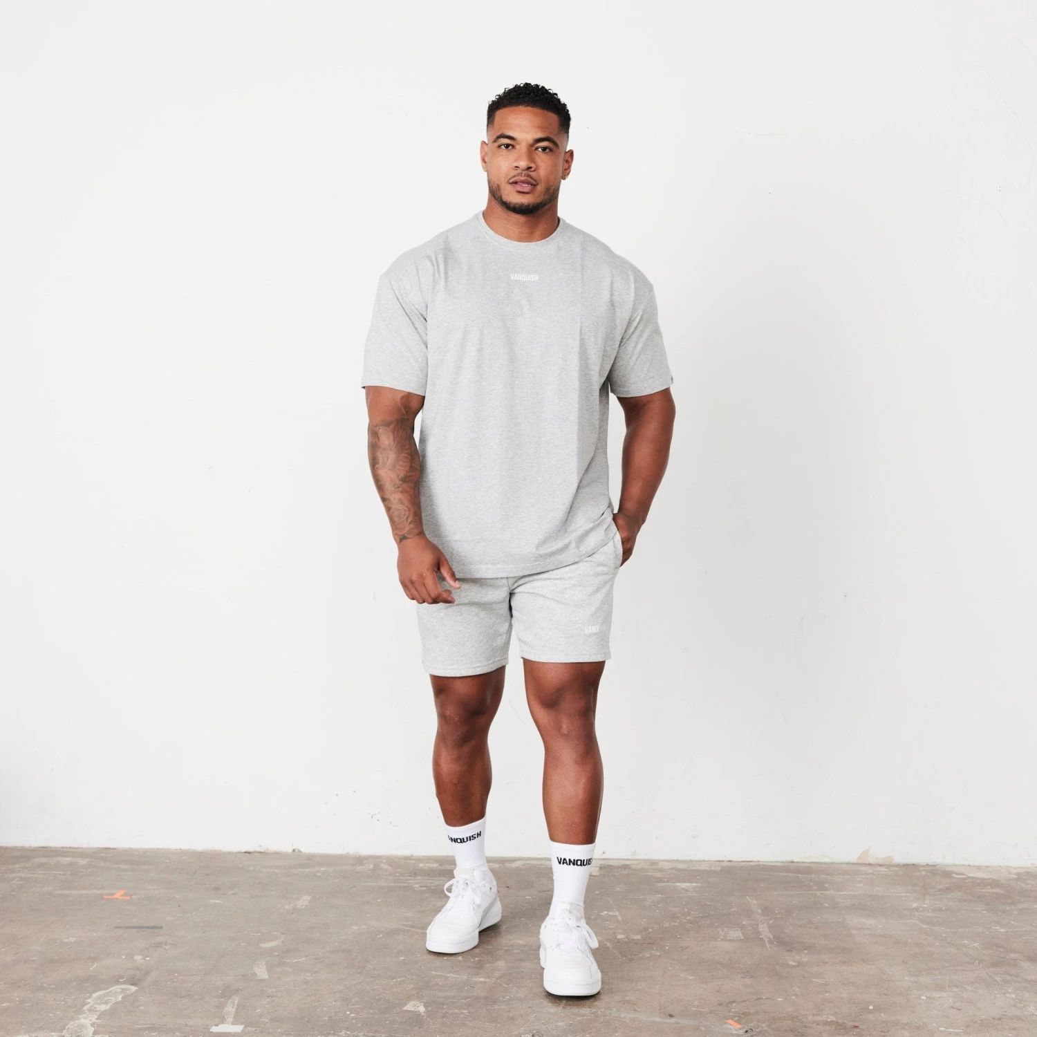 Vanquish Essential Grey Oversized T Shirt 3 Vanquish Essential Grey Oversized T Shirt