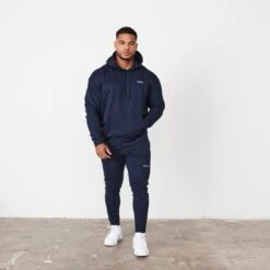 Vanquish Essential Navy Blue Oversized Pullover Hoodie -Vanquish Fitness vanquish essential navy blue oversized pullover hoodie 834695