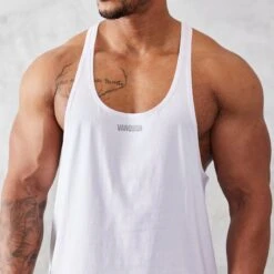 Vanquish Essential White Regular Fit Stringer Vest 7 Vanquish Essential White Regular Fit Stringer Vest -Vanquish Fitness vanquish essential white regular fit stringer vest 733052