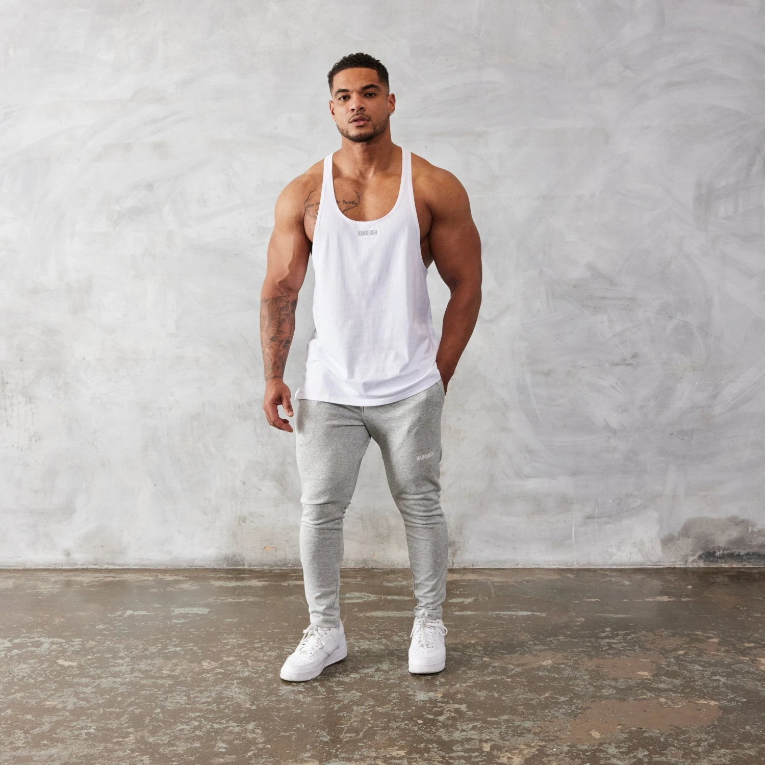Vanquish Essential White Regular Fit Stringer Vest 3 Vanquish Essential White Regular Fit Stringer Vest