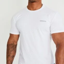 Vanquish Essential White Slim Fit Short Sleeve T Shirt 25 Vanquish Essential White Slim Fit Short Sleeve T Shirt -Vanquish Fitness vanquish essential white slim fit short sleeve t shirt 634398