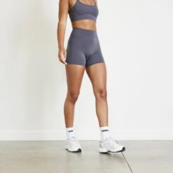 Vanquish Evolve Charcoal Grey High Waisted Shorts -Vanquish Fitness vanquish evolve charcoal grey high waisted shorts 274237