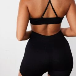 Vanquish Ribbed Seamless Black Shorts 12 Vanquish Ribbed Seamless Black Shorts -Vanquish Fitness vanquish ribbed seamless black shorts 370651