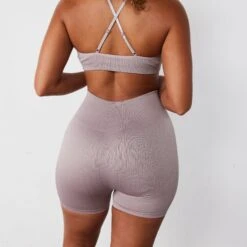 Vanquish Ribbed Seamless Blush Cross Back Low Support Bra 12 Vanquish Ribbed Seamless Blush Cross Back Low Support Bra -Vanquish Fitness vanquish ribbed seamless blush cross back low support bra 528555