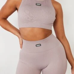 Vanquish Ribbed Seamless Blush Legging -Vanquish Fitness vanquish ribbed seamless blush legging 588509