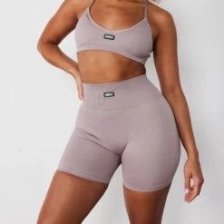 Vanquish Ribbed Seamless Blush Shorts -Vanquish Fitness vanquish ribbed seamless blush shorts 419112