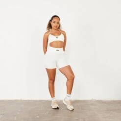 Vanquish Ribbed Seamless Marshmallow Cross Back Low Support Bra -Vanquish Fitness vanquish ribbed seamless marshmallow cross back low support bra 155033