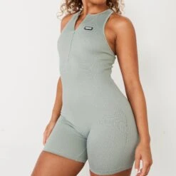 Vanquish Ribbed Seamless Slate Grey Back Keyhole All In One -Vanquish Fitness vanquish ribbed seamless slate grey back keyhole all in one 549591