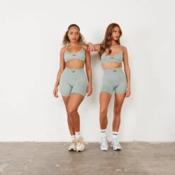 Vanquish Ribbed Seamless Slate Grey Cross Back Low Support Bra -Vanquish Fitness vanquish ribbed seamless slate grey cross back low support bra 393197