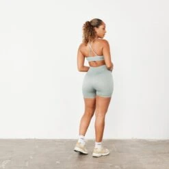 Vanquish Ribbed Seamless Slate Grey Cross Back Low Support Bra -Vanquish Fitness vanquish ribbed seamless slate grey cross back low support bra 993110