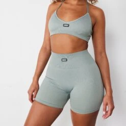 Vanquish Ribbed Seamless Slate Grey Shorts -Vanquish Fitness vanquish ribbed seamless slate grey shorts 871518