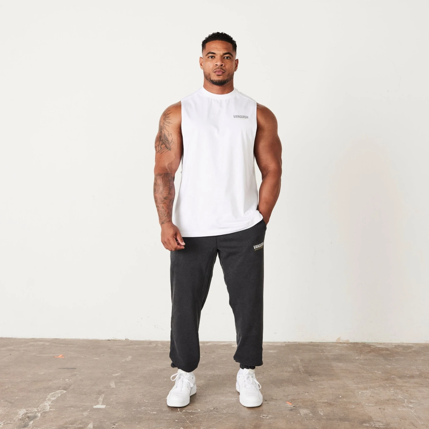 Vanquish Washed Collection White Sleeveless T Shirt 7 Vanquish Washed Collection White Sleeveless T Shirt - Image 5